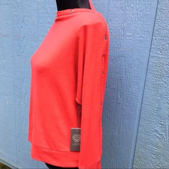 NWT Vince Camuto Snap Trim Dolman Sleeve Sweater Plus Size 1X Red - Picture 3 of 8